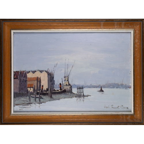 594 - Hugh Boycott-Brown (British, 1909-1990)A harbour sceneOil on board Signed lower right, 'Hugh Bo... 