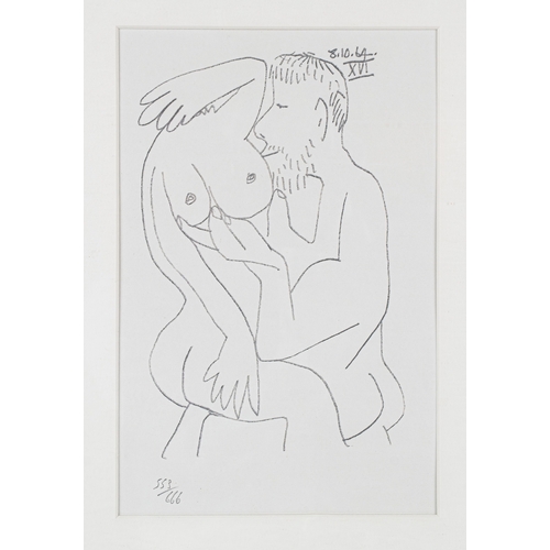 615 - After Pablo Picasso (Spanish, 1881-1963)Intimacy of Couple, 1964Lithograph on paperProduced for the ... 