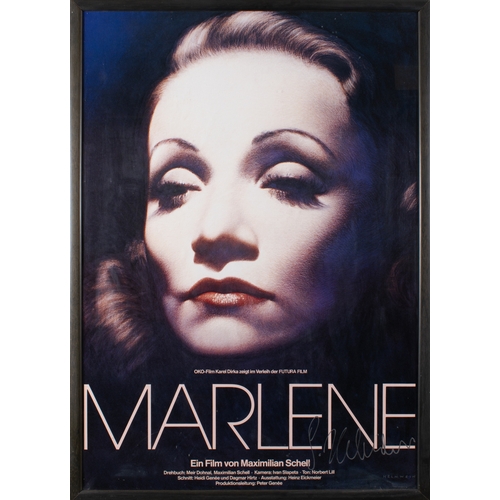 631 - Gottfried Helnwein (Austrian-Irish, b. 1948)Original film poster of Marlene, a documentary by Maximi... 