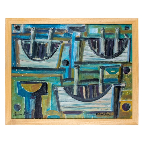 640 - William Black (St. Ives, active 1950s - 1960s)Harbour Abstract, 1971Oil on boardTitled lower left, s... 