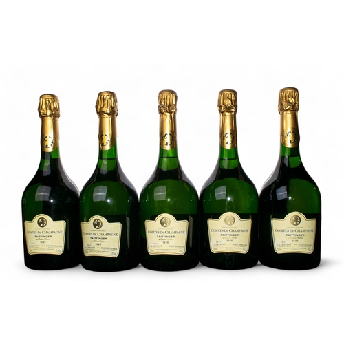 662 - Taittinger: Comtes de Champagne Blanc de Blancs 1998 and 1996Four bottles of 1998 and one of 1996, 7... 