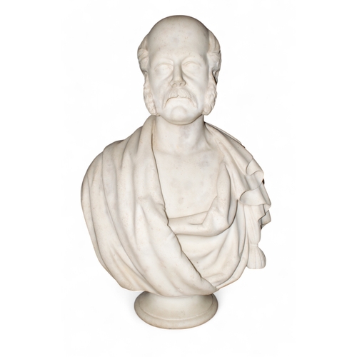 686 - 19th centuryA marble bust of a gentlemanDimensions:31 in. (H) x 20 in. (W) x 11 in. (D)... 