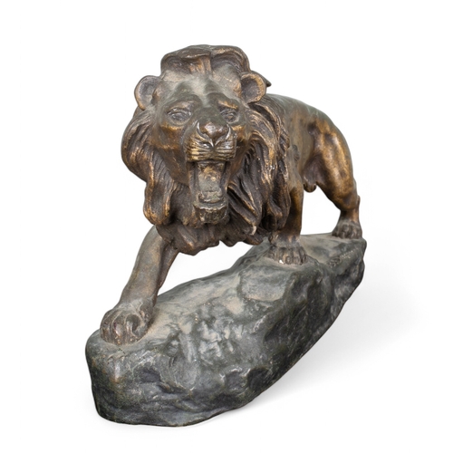 699 - Jean-Baptiste Descomps (French, 1872-1948)Lion RugissantBronzeSigned 'J. B. Descomps'Dimensions:6.25... 