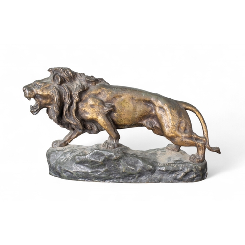 699 - Jean-Baptiste Descomps (French, 1872-1948)Lion RugissantBronzeSigned 'J. B. Descomps'Dimensions:6.25... 