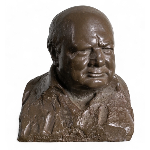 703 - Oscar Nemon (Croatian, 1906-1985)Portrait bust of Sir Winston ChurchillBronze resinSigned to base... 