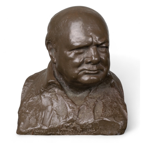 703 - Oscar Nemon (Croatian, 1906-1985)Portrait bust of Sir Winston ChurchillBronze resinSigned to base... 