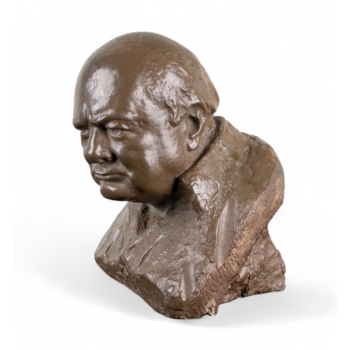 703 - Oscar Nemon (Croatian, 1906-1985)Portrait bust of Sir Winston ChurchillBronze resinSigned to base... 