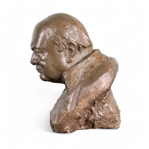 703 - Oscar Nemon (Croatian, 1906-1985)Portrait bust of Sir Winston ChurchillBronze resinSigned to base... 