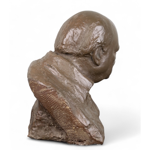 703 - Oscar Nemon (Croatian, 1906-1985)Portrait bust of Sir Winston ChurchillBronze resinSigned to baseDim... 