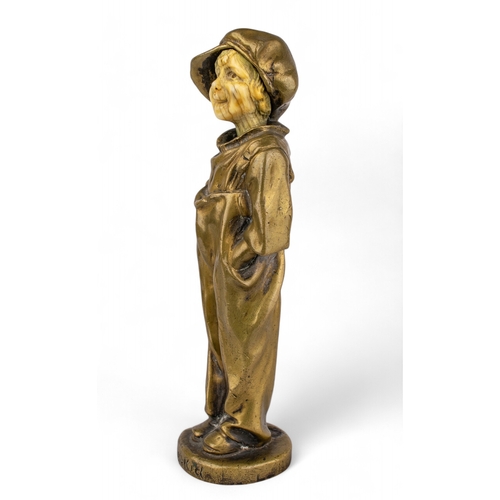 704 - Jean Verschneider (French, 1872-1943)The KidBronze and ivoryInscribed 'The Kid' and signed '62 J. Ve... 