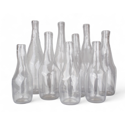 723 - Michael Ruh (British, Contemporary), A collection of nine hand-blown glass vases2002Signed and dated... 