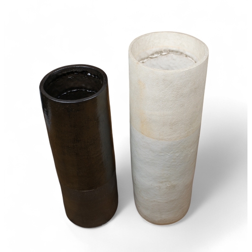 734 - Abigail Ozora Simpson (British, b.1964)Two Cylinders2000StonewareOne with white glaze, the top secti... 