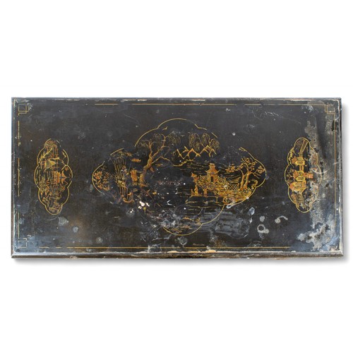 238 - AntiqueA Chinoiserie lacquered and gilded coffee tableDimensions:18 in. (H) x 40 in. (W) x 19.5 in. ... 