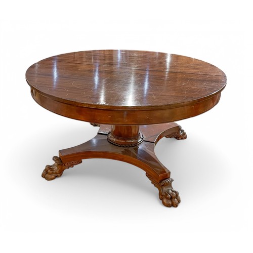 270A - William IVA large dining room table with lion paw feet and additional extension leavesMahoganyDimens... 