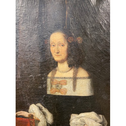 368 - Attributed to Jürgen Ovens (German, 1623-1678)Lady with a Papillon dogOil on canvasProperty of a gen... 