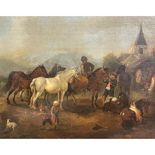 390 - Attributed to Philips Wouwerman (1619 - 1668)An encampment sceneOil on canvas Dimensions:(Frame) 25.... 