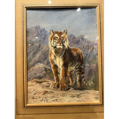 446 - Rosa Bonheur (French, 1822-1899)A Tiger1877Watercolour, ink and pastel on paperSigned and dated lowe... 