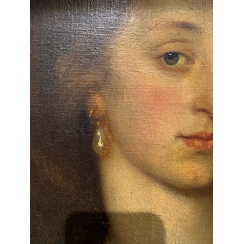 366 - Circle of John Michael Wright (English, 1617-1694)Portrait of a ladyOil on canvasDimensions:(Frame) ... 