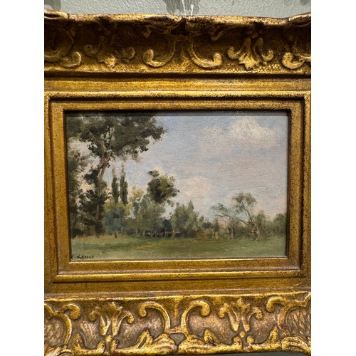 421 - Stanislas-Victor-Edouard Lepine (1835 - 1892)A countryside viewSigned lower left, 'F. Lepine'Oil on ... 