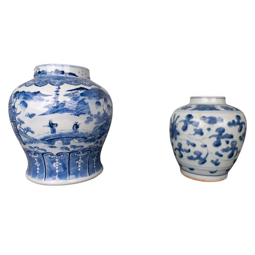 722 - A mixed lot of blue and white chinaTo include:[a] 19th century, Two Kangxi vases[b] 18th century, A ... 