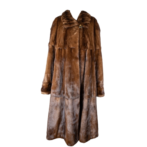 206 - SagafursA mink fur coat with silk lining, initialed 'MRF' to the inside, for Mandy Rice ForemanFrom ... 