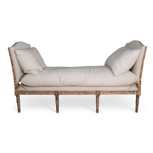 228 - Gustavian (?)AntiqueA day bed, upholstered in a herringbone linen Property of a gentleman ... 