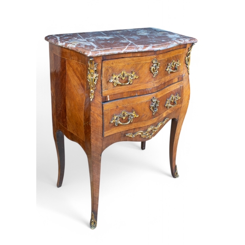 238 - FrenchLouis XVA small side table, with marble top above two drawers. Gilt bronze mounted.Property of... 