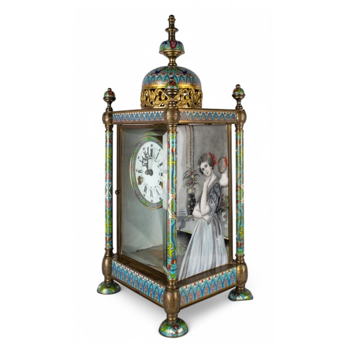 257 - Tiffany & CoClock with day date gilt metalWith Investcorp inscription to the topTogether with a&... 