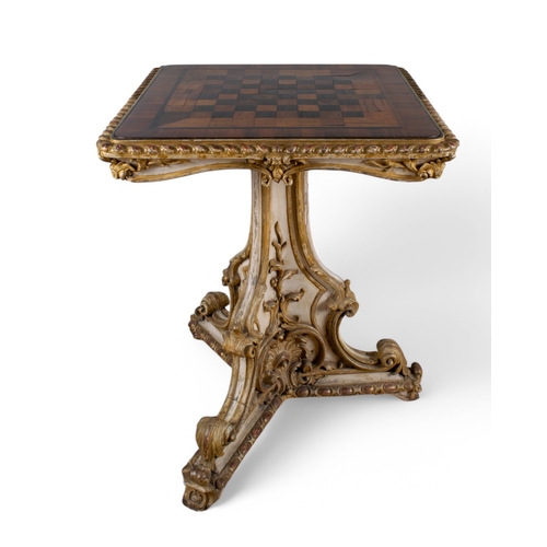 270 - Late RegencyA specimen wood and carved gilt wood chess table, possibly by GillowsDimensions:30 in. (... 