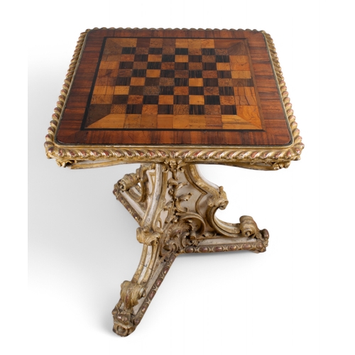 270 - Late RegencyA specimen wood and carved gilt wood chess table, possibly by GillowsDimensions:30 in. (... 