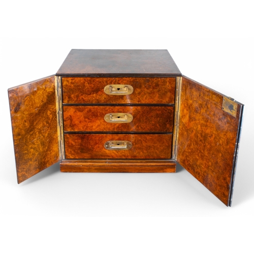 271 - AntiqueA three-drawer collector's cabinetWalnutDimensions:16.75 in. (H) x 17.5 in. (W) x 12.25 in. (... 