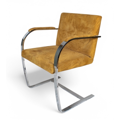 276 - After Mies van Der RoheA 'Brno' chairStainless steel and beige suede upholsteredDimensions:31 in. (H... 