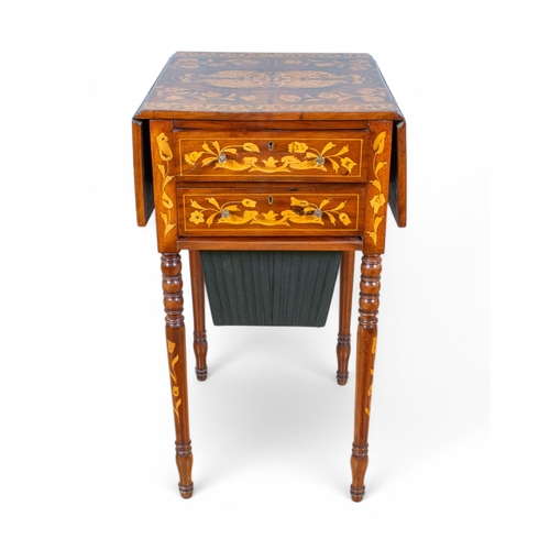 323 - Regency (?)DutchA marquetry side tableWith sewing table compartmentFrom the Fane CollectionDimension... 