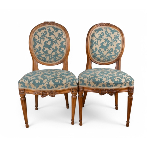 327 - French19th CenturyA pair of carved hall chairs, recently upholsteredFrom the Fane CollectionDimensio... 