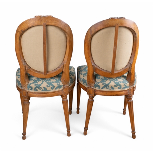 327 - French19th CenturyA pair of carved hall chairs, recently upholsteredFrom the Fane CollectionDimensio... 