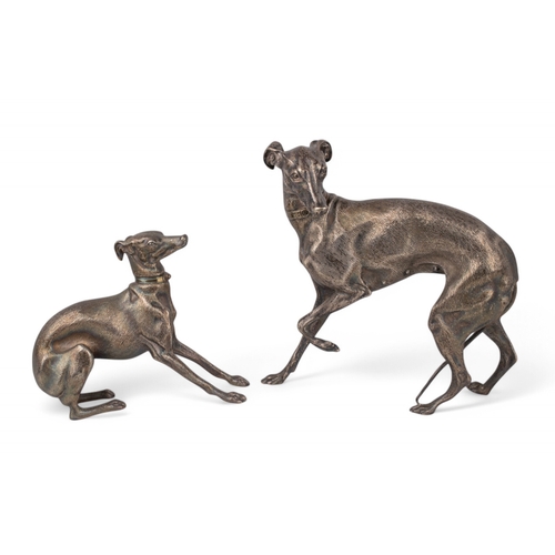 341 - Joseph Francois Victor Chemin (French, 1825-1901)A bronze whippetWith front leg left lifted and scra... 