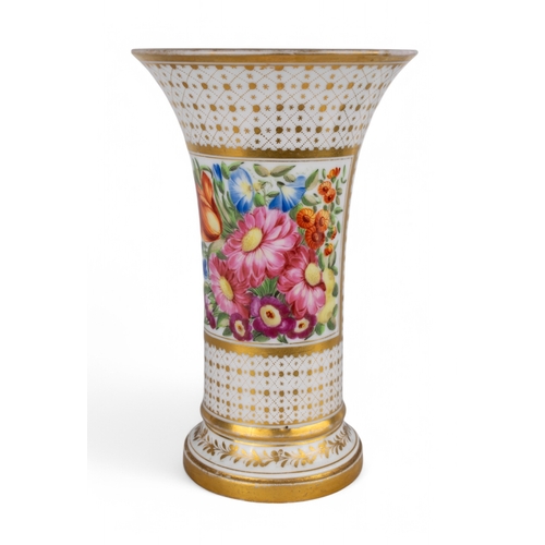 348 - MeissenA small floral vase with gilded borders and polka dotsFrom the Fane CollectionDimensions: 7 i... 