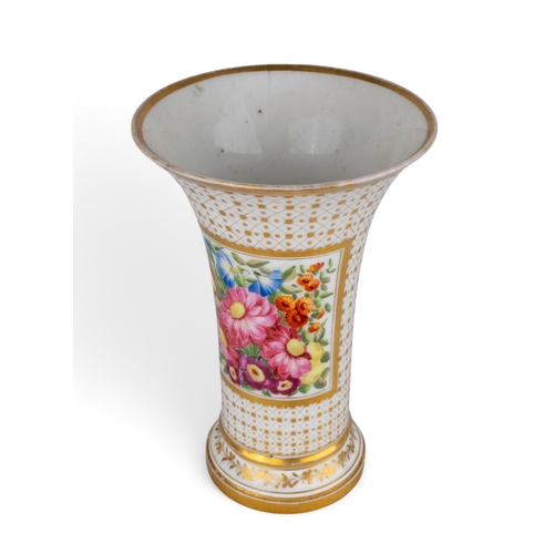 348 - MeissenA small floral vase with gilded borders and polka dotsFrom the Fane CollectionDimensions: 7 i... 