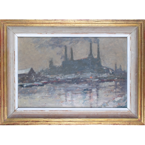 349 - British School 20th centuryBattersea Power StationOil on boardFrom the Fane CollectionDimensions:(Fr... 