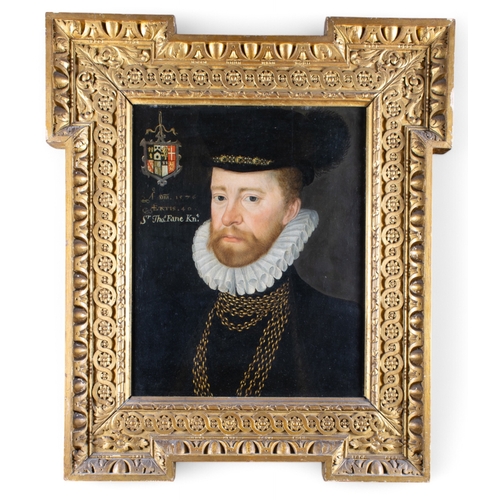 360 - Circle of John de Critz (Antwerp, 1555-1641)Portrait of Sir Thomas Fane aged 401576Oil on panelInscr... 