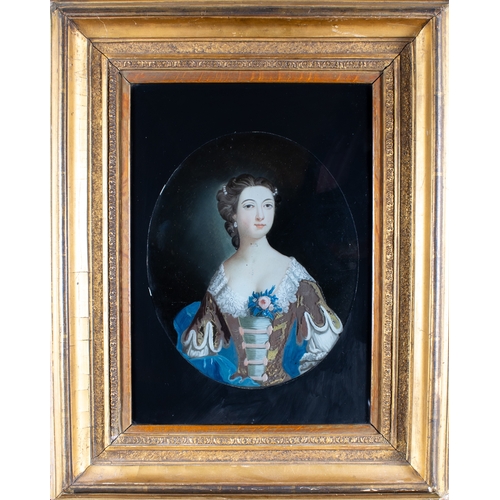 372 - Chinese17th centuryA portrait of Elizabeth Gunning, Duchess of HamiltonOil on glassFrom the Fane Col... 