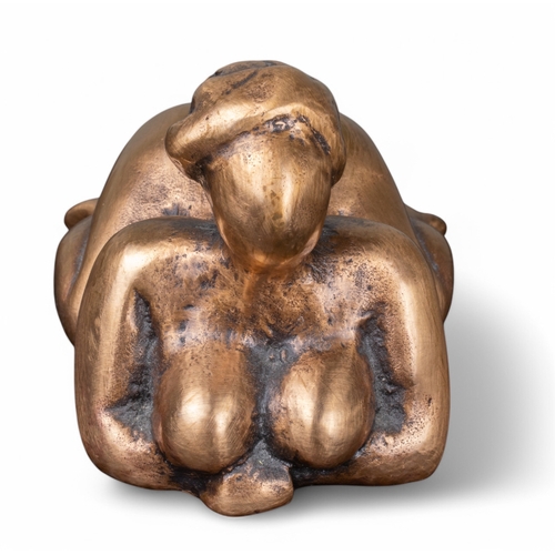 607 - Rasim Konyar (Turkish, b. 1951)Female nude lying downBronzeSigned and stampedEd. '68/100'Property of... 