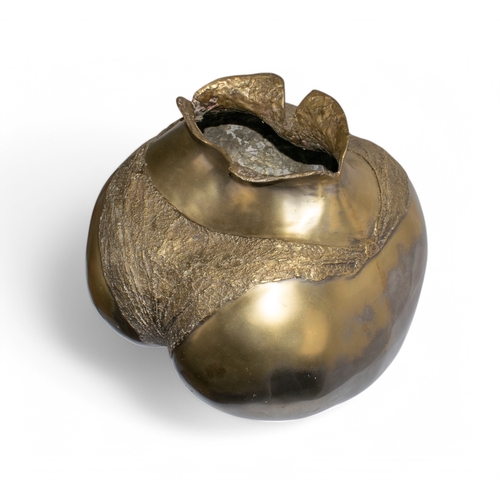 628 - Christian Maas (Belgian, b. 1951)Vase-fesseBronze and poligold Edition number 2/49 Signed with found... 