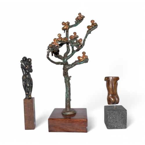 635 - A group of three sculpturesTo include:[a] Rasim Konyar (Turkish, b. 1951)A tree with female fig... 