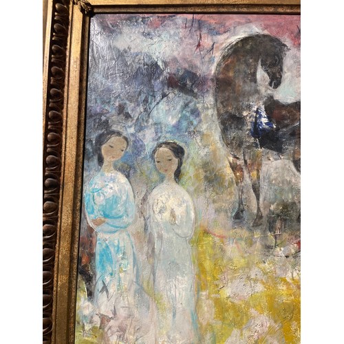 458 - Vu Cao Dam (Vietnamese, 1908-2000)Composition1960Oil on canvasSigned and dated lower right, 'Vu Cao ... 