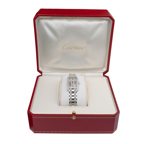 29A - CartierCirca 2000A fine 18ct gold and diamond Cartier Tank AmericaineThe rectangular dial with black... 