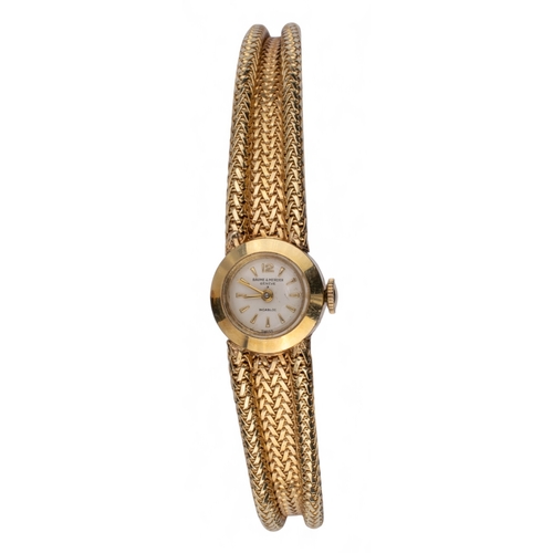 90 - Baume & Mercier, circa 1960sA ladies' Incabloc 14ct gold bracelet watch. The circular dial on a ... 