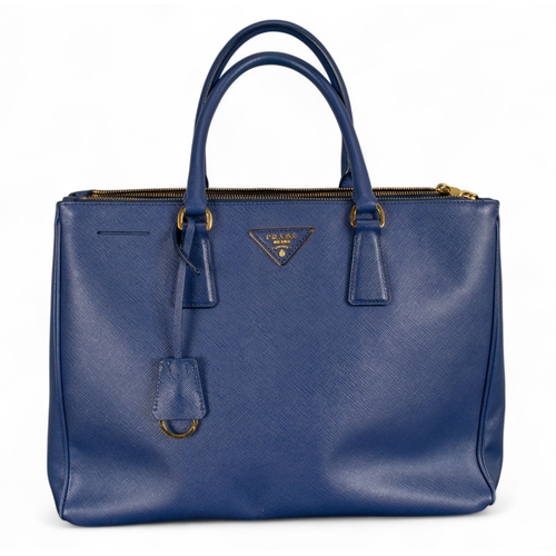 147 - PradaCirca 2009Galleria handbag in Bluette colour and Saffiano leatherWith gold coloured hardware an... 