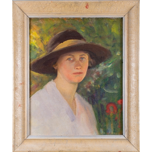 417 - Dod Procter (British, 1890-1972)Portrait of Violet Mann1923Oil on canvasLabel inscribed verso, 'Modl... 
