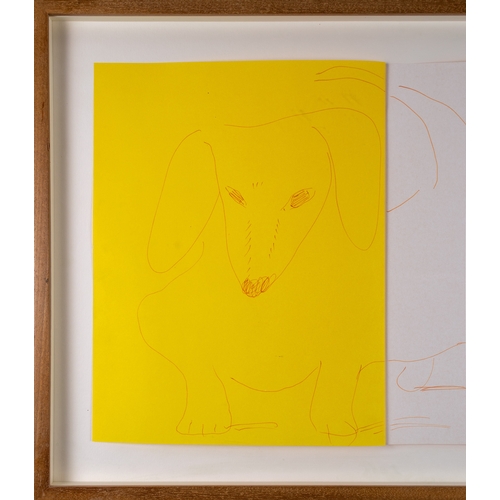 428 - David Hockney (British, b. 1937)Stanley Life Size by his Master1995Pencil and ink on paperSigned and... 